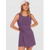 imageANRABESS Womens Summer Dresses 2026 Bodycon Sleeveless Romper Skort Twist Waist Night Out Vacation Mini Dress Built in ShortsPurple
