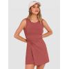 imageANRABESS Womens Summer Dresses 2026 Bodycon Sleeveless Romper Skort Twist Waist Night Out Vacation Mini Dress Built in ShortsRust Red