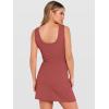 imageANRABESS Womens Summer Dresses 2026 Bodycon Sleeveless Romper Skort Twist Waist Night Out Vacation Mini Dress Built in ShortsRust Red