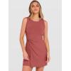 imageANRABESS Womens Summer Dresses 2026 Bodycon Sleeveless Romper Skort Twist Waist Night Out Vacation Mini Dress Built in ShortsRust Red