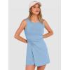 imageANRABESS Womens Summer Dresses 2026 Bodycon Sleeveless Romper Skort Twist Waist Night Out Vacation Mini Dress Built in ShortsSky Blue