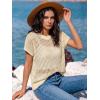 imageANRABESS Womens Tops 2026 Trendy Summer Shirts Crochet Cap Sleeve Knitted Sweater Spring Beach Vacation ClothesBeige