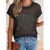imageANRABESS Womens Tops 2026 Trendy Summer Shirts Crochet Cap Sleeve Knitted Sweater Spring Beach Vacation ClothesBlack