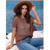 imageANRABESS Womens Tops 2026 Trendy Summer Shirts Crochet Cap Sleeve Knitted Sweater Spring Beach Vacation ClothesBrown