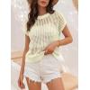 imageANRABESS Womens Tops 2026 Trendy Summer Shirts Crochet Cap Sleeve Knitted Sweater Spring Beach Vacation ClothesCream White