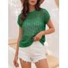 imageANRABESS Womens Tops 2026 Trendy Summer Shirts Crochet Cap Sleeve Knitted Sweater Spring Beach Vacation ClothesGreen