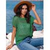 imageANRABESS Womens Tops 2026 Trendy Summer Shirts Crochet Cap Sleeve Knitted Sweater Spring Beach Vacation ClothesGreen