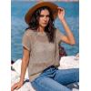 imageANRABESS Womens Tops 2026 Trendy Summer Shirts Crochet Cap Sleeve Knitted Sweater Spring Beach Vacation ClothesKhaki