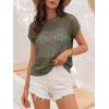 imageANRABESS Womens Tops 2026 Trendy Summer Shirts Crochet Cap Sleeve Knitted Sweater Spring Beach Vacation ClothesLight Green