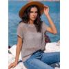 imageANRABESS Womens Tops 2026 Trendy Summer Shirts Crochet Cap Sleeve Knitted Sweater Spring Beach Vacation ClothesLight Khaki
