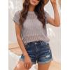 imageANRABESS Womens Tops 2026 Trendy Summer Shirts Crochet Cap Sleeve Knitted Sweater Spring Beach Vacation ClothesLight Khaki