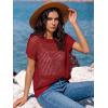 imageANRABESS Womens Tops 2026 Trendy Summer Shirts Crochet Cap Sleeve Knitted Sweater Spring Beach Vacation ClothesRed