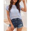 imageANRABESS Womens Tops 2026 Trendy Summer Shirts Crochet Cap Sleeve Knitted Sweater Spring Beach Vacation ClothesSky