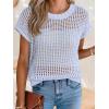 imageANRABESS Womens Tops 2026 Trendy Summer Shirts Crochet Cap Sleeve Knitted Sweater Spring Beach Vacation ClothesSky