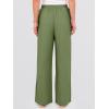 imageANRABESS Womens Wide Leg Beach Pants Elastic Waist Lightweight Casual Flowy Palazzo Lounge Trousers with PocketsArmy Green