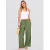 imageANRABESS Womens Wide Leg Beach Pants Elastic Waist Lightweight Casual Flowy Palazzo Lounge Trousers with PocketsArmy Green