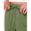 imageANRABESS Womens Wide Leg Beach Pants Elastic Waist Lightweight Casual Flowy Palazzo Lounge Trousers with PocketsArmy Green