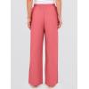 imageANRABESS Womens Wide Leg Beach Pants Elastic Waist Lightweight Casual Flowy Palazzo Lounge Trousers with PocketsCoral