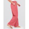imageANRABESS Womens Wide Leg Beach Pants Elastic Waist Lightweight Casual Flowy Palazzo Lounge Trousers with PocketsCoral
