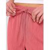 imageANRABESS Womens Wide Leg Beach Pants Elastic Waist Lightweight Casual Flowy Palazzo Lounge Trousers with PocketsCoral
