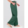 imageANRABESS Womens Wide Leg Beach Pants Elastic Waist Lightweight Casual Flowy Palazzo Lounge Trousers with PocketsDeep Green