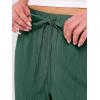 imageANRABESS Womens Wide Leg Beach Pants Elastic Waist Lightweight Casual Flowy Palazzo Lounge Trousers with PocketsDeep Green