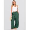 imageANRABESS Womens Wide Leg Beach Pants Elastic Waist Lightweight Casual Flowy Palazzo Lounge Trousers with PocketsDeep Green