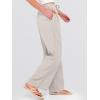 imageANRABESS Womens Wide Leg Beach Pants Elastic Waist Lightweight Casual Flowy Palazzo Lounge Trousers with PocketsDusty Apricot