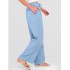 imageANRABESS Womens Wide Leg Beach Pants Elastic Waist Lightweight Casual Flowy Palazzo Lounge Trousers with PocketsLight Blue