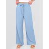 imageANRABESS Womens Wide Leg Beach Pants Elastic Waist Lightweight Casual Flowy Palazzo Lounge Trousers with PocketsLight Blue