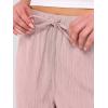 imageANRABESS Womens Wide Leg Beach Pants Elastic Waist Lightweight Casual Flowy Palazzo Lounge Trousers with PocketsPink