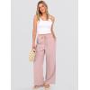 imageANRABESS Womens Wide Leg Beach Pants Elastic Waist Lightweight Casual Flowy Palazzo Lounge Trousers with PocketsPink