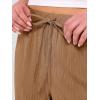 imageANRABESS Womens Wide Leg Beach Pants Elastic Waist Lightweight Casual Flowy Palazzo Lounge Trousers with PocketsYellow Brown