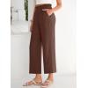 imageANRABESS Womens Wide Leg Palazzo Pants Summer Beach High Waisted Cropped Flowy Pants 2026 Dressy Casual Trousers with PocketsCoffee