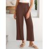 imageANRABESS Womens Wide Leg Palazzo Pants Summer Beach High Waisted Cropped Flowy Pants 2026 Dressy Casual Trousers with PocketsCoffee