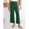 imageANRABESS Womens Wide Leg Palazzo Pants Summer Beach High Waisted Cropped Flowy Pants 2026 Dressy Casual Trousers with PocketsForest Green