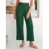 imageANRABESS Womens Wide Leg Palazzo Pants Summer Beach High Waisted Cropped Flowy Pants 2026 Dressy Casual Trousers with PocketsForest Green