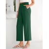 imageANRABESS Womens Wide Leg Palazzo Pants Summer Beach High Waisted Cropped Flowy Pants 2026 Dressy Casual Trousers with PocketsForest Green
