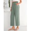 imageANRABESS Womens Wide Leg Palazzo Pants Summer Beach High Waisted Cropped Flowy Pants 2026 Dressy Casual Trousers with PocketsLight Green