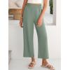 imageANRABESS Womens Wide Leg Palazzo Pants Summer Beach High Waisted Cropped Flowy Pants 2026 Dressy Casual Trousers with PocketsLight Green