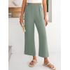imageANRABESS Womens Wide Leg Palazzo Pants Summer Beach High Waisted Cropped Flowy Pants 2026 Dressy Casual Trousers with PocketsLight Green