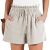 imageANRABESS Linen Shorts for Women Summer Casual Wide Leg Loose High Waist Drawstring Dressy Shorts 2026 Beach Vacation ClothesApricot