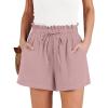 imageANRABESS Shorts for Women Summer Casual High Waisted Wide Leg Drawstring Lounge Shorts Comfy 2026 Beach Vacation ClothesPink