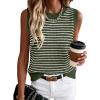 imageANRABESS Womens Sweater Vest Top Striped Sleeveless Lightweight Knit Tank Tops 2026 Summer Spring Clothes Vacation OutfitsArmy Green White