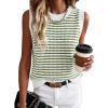 imageANRABESS Womens Sweater Vest Top Striped Sleeveless Lightweight Knit Tank Tops 2026 Summer Spring Clothes Vacation OutfitsWhite Army Green