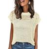 imageANRABESS Womens Tops 2026 Trendy Summer Shirts Crochet Cap Sleeve Knitted Sweater Spring Beach Vacation ClothesCream White