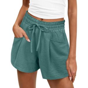 imageANRABESS Shorts for Women Summer Casual High Waist Drawstring Comfy Dressy Lounge 2026 Beach Vacation Shorts with PocketsLake