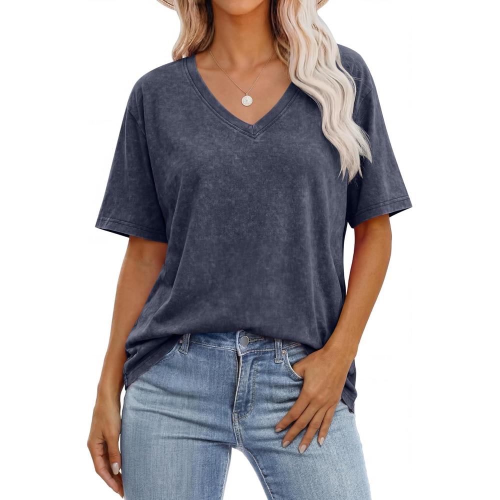 imageANRABESS Womens Oversized Acid Washed TShirt Short Sleeve Vintage Casual V Neck Tops 2026 Summer Basic Tee Trendy ClothesNavy Blue