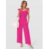 imageANRABESS Jumpsuits for Women Dressy One Piece Summer Outfits Wide Leg Sleeveless Smocked Romper Jumpers Casual Beach OverallsHot Pink
