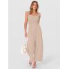 imageANRABESS Jumpsuits for Women Dressy One Piece Summer Outfits Wide Leg Sleeveless Smocked Romper Jumpers Casual Beach OverallsParchment